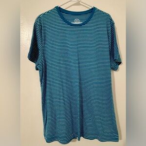 St. John's Bay Blue and White Striped Tee